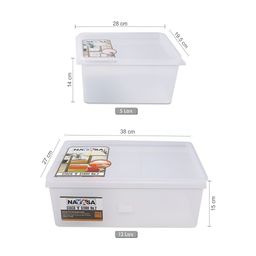 Nayasa Stack-N-Store Set Of 6 Transparent Multi-Purpose Storage Boxes with Lid - 5L & 12L image 2