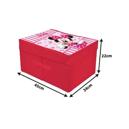 Kuber Industries Pink 2-Pcs Minnie Mouse Printed Foldable Storage Box With Lid image 5
