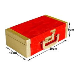 Kuber Industries Gold-Toned & Maroon Self Design 2 Removable Rod Wooden Bangle Box With Mirror & Number Lock image 2