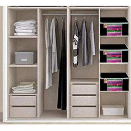 atorakushon Set Of 3 Black Solid Wardrobe Organisers image 3