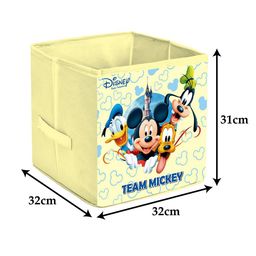 Kuber Industries Cream-Coloured & Blue 2-Pcs Printed Foldable Storage Boxes image 4