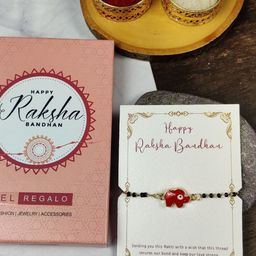 EL REGALO Kids Beaded Wraparound Rakhi With Roli and Chawal & Greeting Card-20