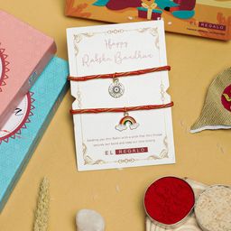 EL REGALO Set Of 2 Charm Detail Rakhis With Roli & Chawal-88