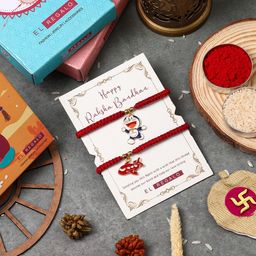 EL REGALO Kids Set Of 2 Charm Detail Rakhis With Roli & Chawal-image-87