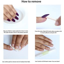 BEROMT 12 Pcs Long-Lasting Reusable Lightweight Salon Finish Press on Nail Tips - 263 image 5