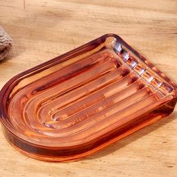 Home Centre Brown Textured Glass Soap Dish-picture-56