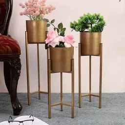 pristine interiors Gold Metal Planter-picture-32