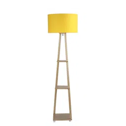 SANDED EDGE Brown & Yellow 3-Tier Storage Floor Lamp image 4