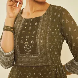 Soch Ethnic Motif Printed A--Line Kurti image 2