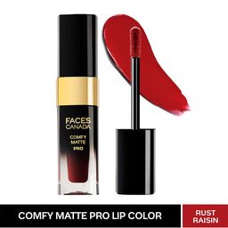 FACES CANADA Comfy Matte Pro Liquid Lipstick 5.5ml - 10Hr Stay & No Dryness - Rust Raisin 02-14