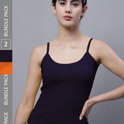 FBAR Pack Of 2 U-Neck Bio Wash Pure Cotton Camisoles-image-91