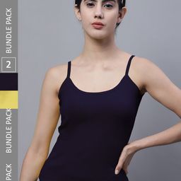 FBAR Pack Of 2 U-Neck Pure Cotton Bio Wash Camisoles-image-92