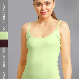 FBAR Pack Of 2 Non-Padded Pure Cotton Skin Friendly Camisoles-image-89