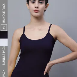 FBAR Pack Of 2 Non Padded Bio-Wash Cotton Camisoles-image-93