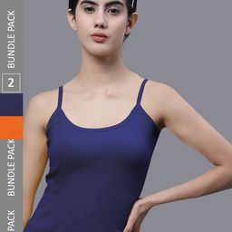 FBAR Pack Of 2 Shoulder Straps Non Padded Cotton Bio Wash Camisoles-picture-18