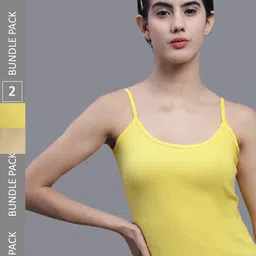 FBAR Pack Of 2 Shoulder Straps Skin Friendly Bio Wash Cotton Camisoles-image-145
