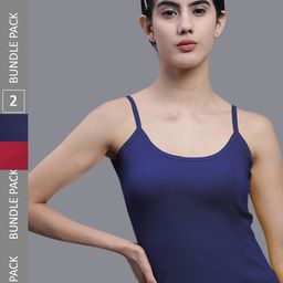 FBAR Pack Of 2 U-Neck Pure Cotton Bio Wash Camisoles-image-89