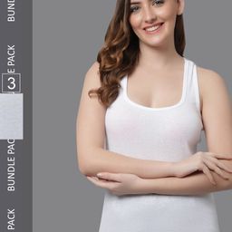 KEX Women Pack Of 3 Non-Padded Tank Top Camisole-image-99