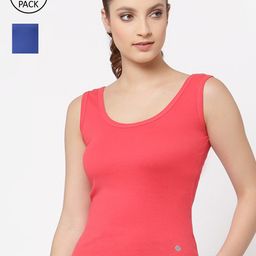 Floret Women Rose & Blue Pack Of 2 Solid Cotton Camisoles-image-52