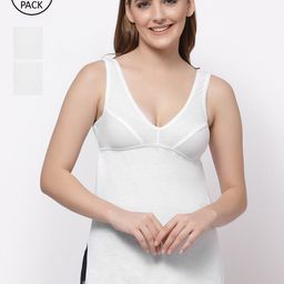 Floret Women Pack of 3 White Solid Camisoles-image-29
