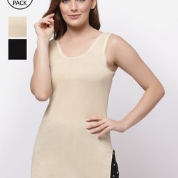 Floret Women Pack Of 2 Solid Longline Camisoles-image-41