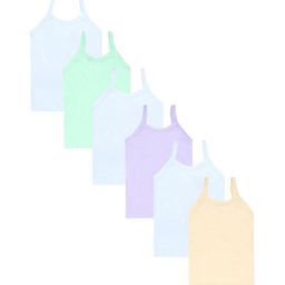 CAREPLUS Girls Pack Of 6 Non Padded Pure Cotton Camisoles-image-57