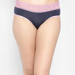 Clovia Women Mid-Rise Cotton Lace Detail Hipster Briefs PN3283M083XL-image-77