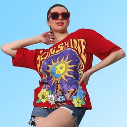 Athena Graphic Printed Cotton Oversized T-shirt-image-14