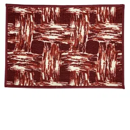SPACES dark-Red & Cream-Colored Printed Anti-Skid Doormat image 4