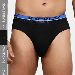 Jockey Pack Of 2 Combed Cotton Ribbed Briefs FP02-0205-BLACK-picture-45