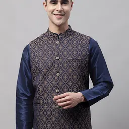Jompers Men Woven Design Nehru Jacket-53