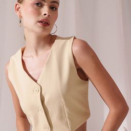 STREET 9  V-Neck Sleeveless Waistcoat-image-68