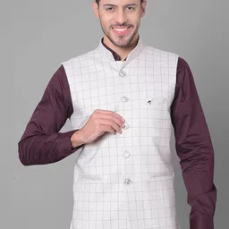 Canary London Checked Nehru Jacket-46