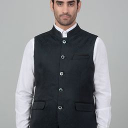 Cantabil Woven Design Single-Breasted Slim Fit Nehru Jacket-54