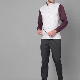 Canary London Checked Nehru Jacket image 3
