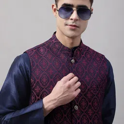 Jompers Men Woven Design Nehru Jacket image 3