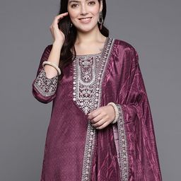 Indo Era Women Ethnic Motifs Embroidered Sequinned Kurta with Palazzos & With Dupatta-picture-7