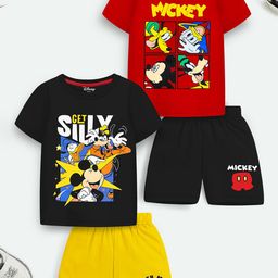 YK Disney Boys Pack Of 2 Mickey & Friends Printed T-shirt with Shorts Clothing Set-picture-18