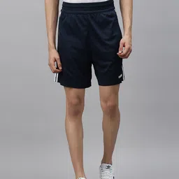 ADIDAS Men Navy Blue Solid Design 2 Move Classics Sustainable Shorts With Side Stripes-image-52