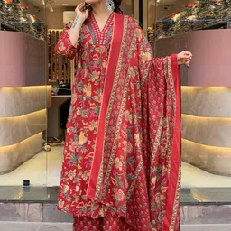 KALINI Women Floral Printed Regular Kurta with Palazzos & With Dupatta-52