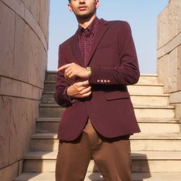 Crimsoune Club Notched Lapel Collar Single Breasted Slim-Fit Casual Blazer-image-64