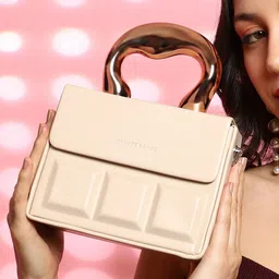 HAUTE SAUCE by Campus Sutra Leather Structured Sling Bag with Applique-9
