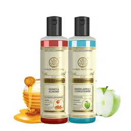 Khadi Natural Green Apple + Honey & Almond Hair Shampoo Combo - 420ml-39