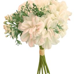 TIED RIBBONS 2 Bunch Hydrangea Artificial Dahlia Flowers without Pot image 4