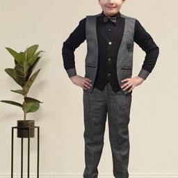BAESD Boys 3-Pcs Checked Suits-45