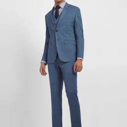 Allen Solly Slim-Fit Notched Lapel Collar Single-Breasted 3-Piece Formal Suit-picture-18
