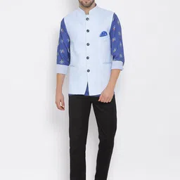 Hangup Men Printed Linen Kurta with Trouser-picture-1