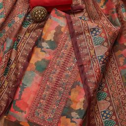 Koskii Printed Unstitched Dress Material-image-69