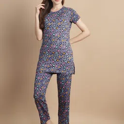 Jinfo Conversational Printed Round Neck Night suit-image-63