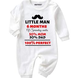 KNITROOT Infant Kids White Printed Cotton Romper-image-24